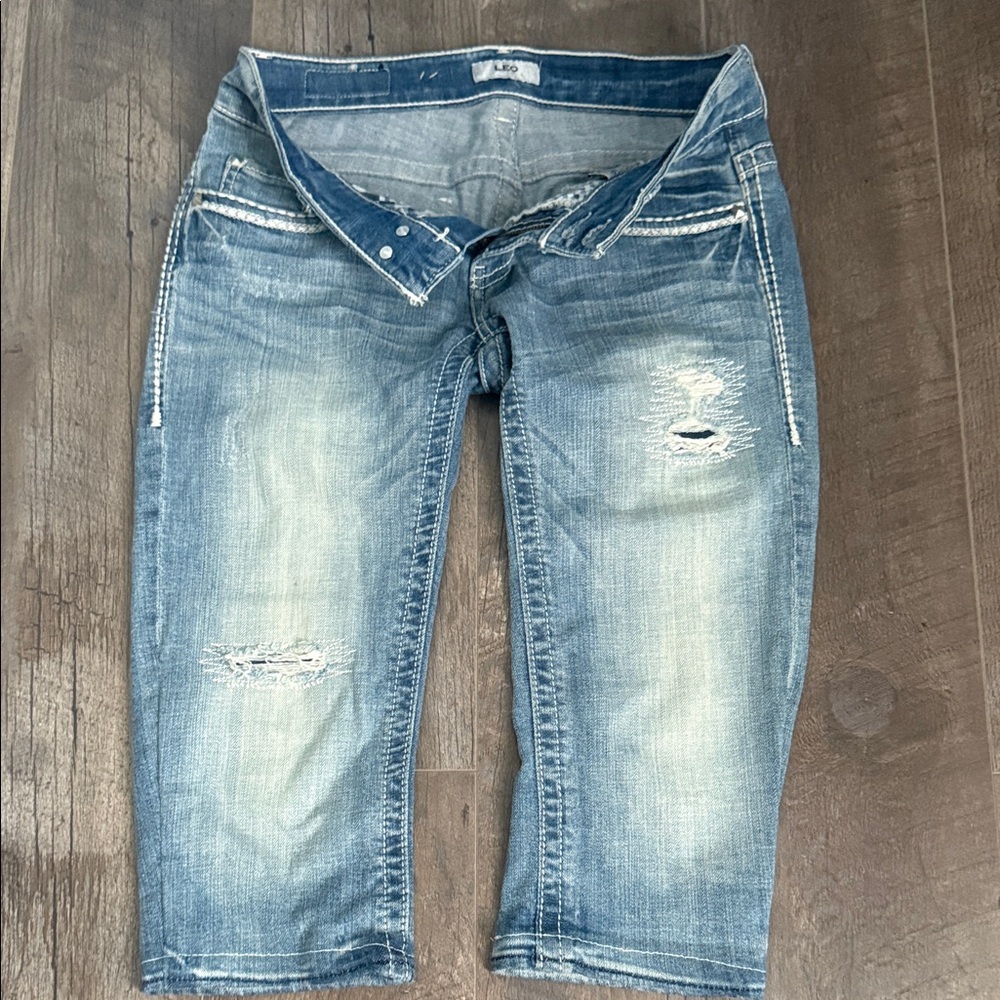 Daytrip Blue Distressed Denim Shorts
